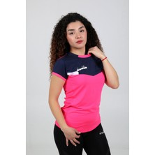 Diadora Aris Kadın Tişört Fuşya Lacivert
