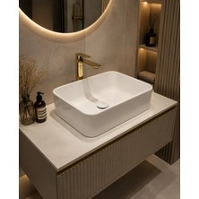 Turkuaz Seramik Hera 50 x 36 cm Tezgah Üstü Çanak Lavabo Modern Tasarım ve Kolay Temizlik