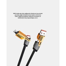 Mey Ithalat® 65W 4’ü 1 Arada Örgülü Hızlı Şarj Kablosu Usb-C Usb-A Çoklu Şarj Dayanıkl