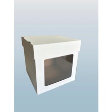 Ege Concept Life 30X30X30 Beyaz Önden  Pencereli Pasta Kutusu
