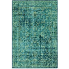 Pastel Home Su Yeşili Eskitme Şönil Halı Kilim Yolluk Kaymaz Yıkanabilir Saçaklı Oturma Odası Mutfak Koridor