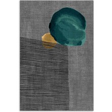 Pastel Home Gri Yeşil Modern Şönil Halı Kilim Yolluk Kaymaz Yıkanabilir Yatak Oturma Odası Mutfak Koridor
