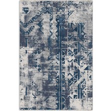 Pastel Home Lacivert Gri Tasarım Şönil Halı Kilim Yolluk Kaymaz Yıkanabilir Saçaklı Oturma Odası Mutfak Koridor