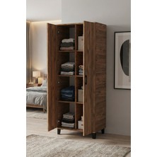 Reyo Falez Çok Amaçlı 2 Kapaklı 8 Gözlü Dolap 70X45X185 Cm, Kiler,mutfak,balkon ve Banyo Depolama Dolabı - Atlantik Çam