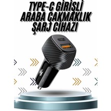 Mey Ithalat® Hızlı Oto Şarj Cihazı 38W Çift Girişli Hızlı Şarj Oto Çakmaklık Type-C