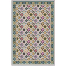 Pastel Home Renkli Etnik Desenli Bohem Şönil Halı Kilim Yolluk Kaymaz Yıkanabilir Salon Mutfak Koridor Çocuk Oda