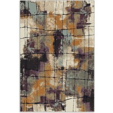 Pastel Home Bohem Eskitme Şönil Halı Kilim Yolluk Mor Hardal Kaymaz Pamuk Taban Yıkanabilir Kendinden Saçaklı