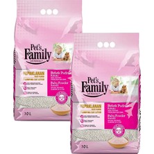 Pet's Family Bebek Pudrası Kokulu Kedi Kumu 10 Lt x 2 Adet