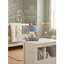 Light House Sevimli Tavşan Pembe Kulaklı Bluetooth Hoparlörlü Çocuk Odası & Gece Lambası
