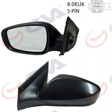 GVA Dpmix-Hb Diş Dikiz Aynasi Sol Blue 12 Elektrikli Isitmali Siyah Kapak Düz Cam 5 Fiş VM-6451EL