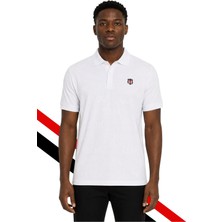 Beşiktaş Orijinal Lisanslı Beyaz Polo T-Shirt