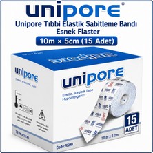 Unipore Tıbbi Elastik Sabitleme Bandı Esnek Flaster 10M × 5cm (15 Adet)