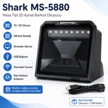 Tazga Shark MS-5880 Masa Tipi 2d Aynalı Barkod Okuyucu