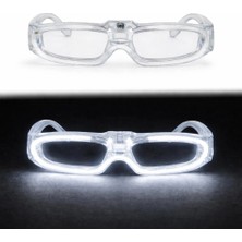 MiraLive Beyaz LED Işıklı Parti Gözlüğü 3 Modlu – Glow & Gece Eğlence Gözlüğü