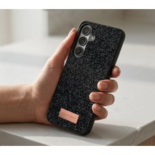 bbtech Samsung Galaxy A37 ile Uyumlu Simli Parıltılı Taşlı Kamera Lens Korumalı Darbe Emici Parlak Silikon Kılıf