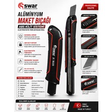 Swar Alüminyum Maket Bıçağı Abs Kilit Sistemli Elektrostatik Fırın Boyası 18 x 0.5 mm