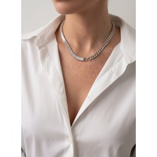 Valmont Accessories Baget Kesim Zirkon Taşlı Zincir Kolye ve Küpe Seti - Düğün, Kına, Nişan Gelin Takı Seti