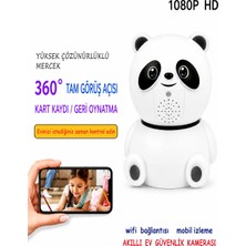 Qasul Panda Görünümlü 360° 1080P Ip Güvenlik Kamerası Gece Görüşlü Wifi Kamera