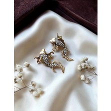 Fayra Accessories Turkuaz Taşlı Balık Figür Küpe