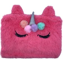 Elit Peluş Kalem Çantası Pembe Unicorn