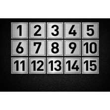 Outdoor One Gümüş Metal Dolap Numarası 1–15 | Okul Ofis Spor Salonu 5x5cm