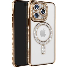 Datatek Newface Apple iPhone 16 Pro Max Kılıf Joke Simli Magneticsafe Kılıf - Gold