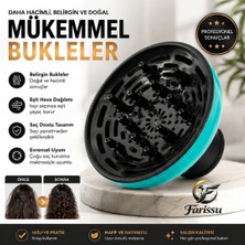farissu Turkuaz Evrensel Fön Makinesi Difüzör Başlık – Elektriklenme Önleyici Kıvırcık Bukle Belirginleştirici