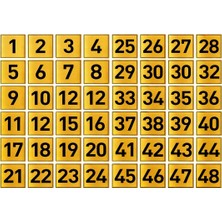 Outdoor One Gold Metal Dolap Numarası 1–48 | Okul Ofis Spor Salonu 5X5CM