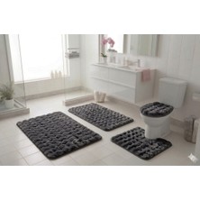 Banyo Paspası Bubble Shagy 4lü Klozet Takımı 60X100 50X80 50X54 38X45
