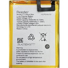 Renklime Reeder P13 Blue Max Uyumlu Batarya Pil