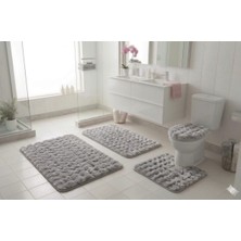 Banyo Paspası Bubble Shagy 4lü Klozet Takımı 60X100 50X80 50X54 38X45