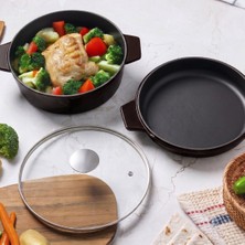 Aryıldız Duo Cast Iron Tencere/çift Kulplu Tava Kahverengi 28CM
