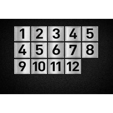 Outdoor One Gümüş Metal Dolap Numarası 1–12 | Okul Ofis Spor Salonu 5X5CM