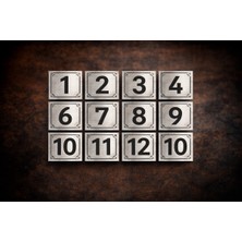 Outdoor One Gümüş Metal Dolap Numarası 1–10 | Okul Spor Salonu Ofis 5x5cm