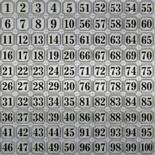 Outdoor One Gümüş Metal Dolap Numarası 1 – 100 | Okul Ofis Spor Salonu 5X5CM