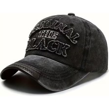 Valkyrie Original The Black Nakışlı Unisex Beyzbol Şapkası Vintage Eskitme Pamuk Ayarlanır Siyah