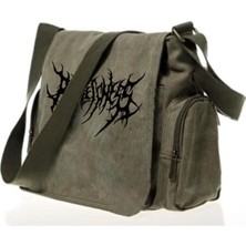 Touz Moda Day Light Gothic Punk Baskılı Unisex Yeşil Postacı Çantası