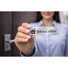 Outdoor One Kişiye Özel Kapı Isimliği Çelik Kapı Isimliği El Yazısı Gümüş 10X3CM Mini Seri