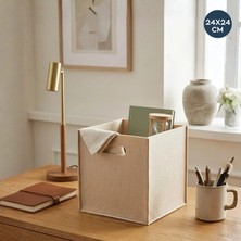 Homing Keçe Sepet Organizer Dolap Içi Düzenleyici 24X24 cm Tekli Krem