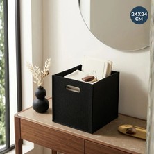 Homing Keçe Sepet  Organizer Dolap Içi Düzenleyici 24X24 cm Tekli Siyah