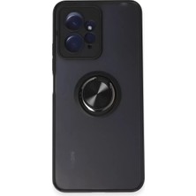 Datatek Newface Xiaomi Redmi Note 12 4g Kılıf Montreal Yüzüklü Silikon Kapak - Siyah