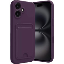 Datatek Newface Apple iPhone 16 Kılıf Kelvin Kartvizitli Silikon - Derin Mor