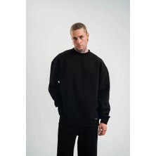 İkales Ikales Uzun Kol Bisiklet Yaka Basic Sweatshirt - Siyah