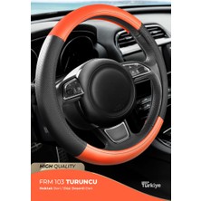 PINUKS TC15-150030 Direksiyon Kılıfı Poşetli Geçme 38CM Noktalı Siyah Düz Turuncu F103 Ithal Premium
