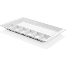 GuvenliPazar 12 Adet Melamin 7 Gözlü Tabldot 38X25 cm Bölmeli Servis Tabağı Tabak Makinede Yıkanabilir