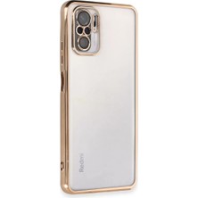 Datatek Newface Xiaomi Redmi Note 10 Kılıf Razer Lensli Silikon - Gold