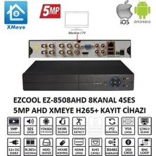 Ezcool EZ-8508AHD 8 Kanal 5MP 4ses 1hdd Xmeye XVR