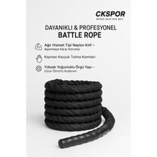 CKSpor Dayanıklı Kılıflı Antrenman Halatı  9 Metre 36 mm Battle Rope Crossfit Dayanıklılık Güç Antrenmanı