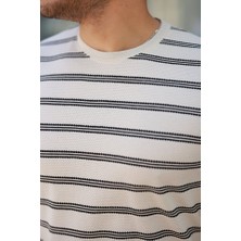 İkales Ikales Erkek Çizgili Kısa Kollu T-Shirt