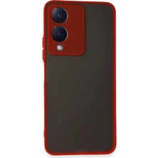 Renklime Newface Vivo Y17S Kılıf Montreal Silikon Kapak - Kırmızı